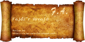 Fejér Arnold névjegykártya