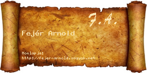 Fejér Arnold névjegykártya