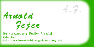 arnold fejer business card